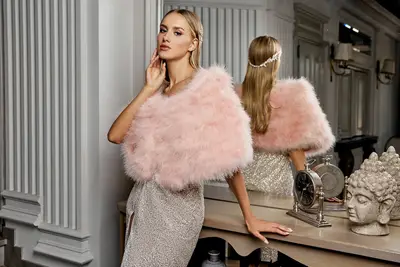 Missing image for Wedding feather bolero NLP0001